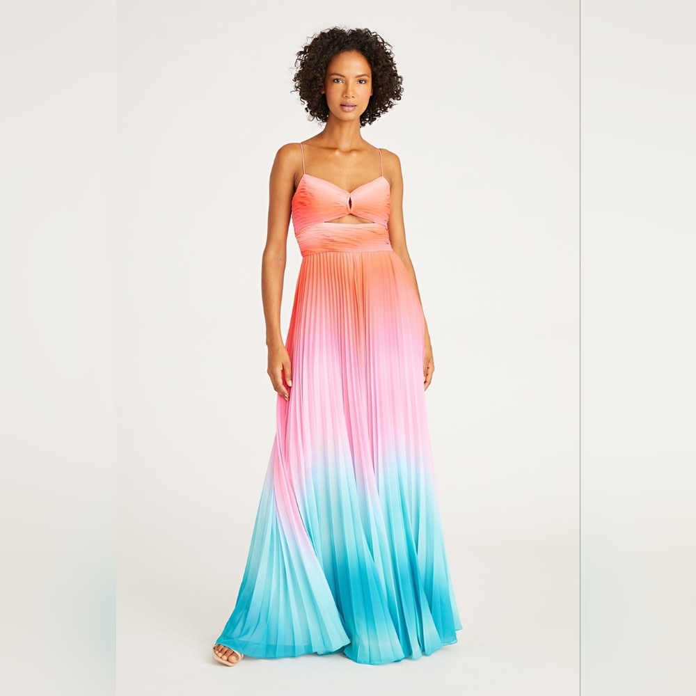 Amur Ombre Emmett Pleated Gown Dress - Picture 2 of 3